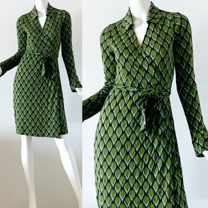 Diane Von Furstenberg DVF Jeanne Silk Wrap Dress